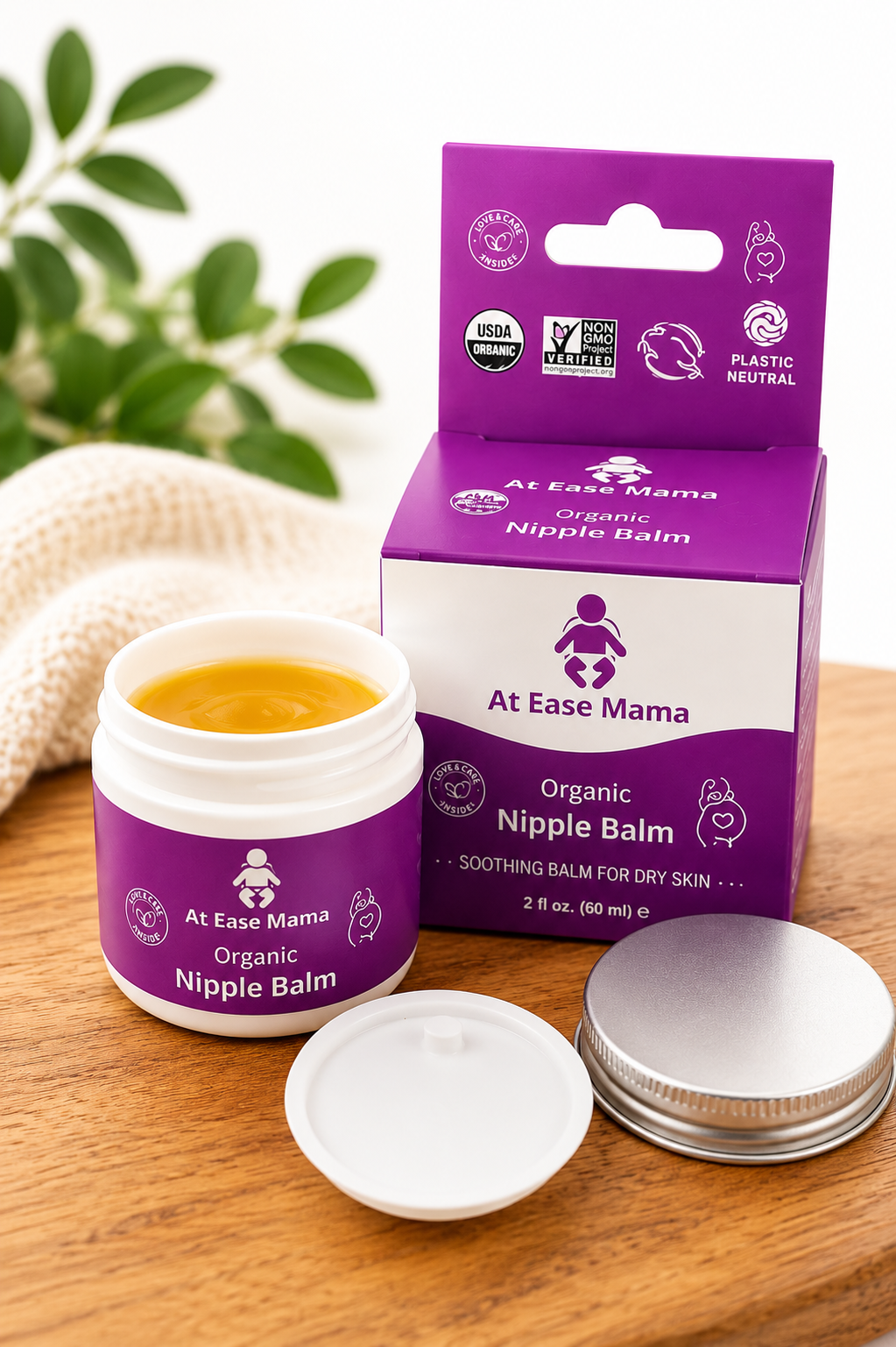 Organic Soothing Nipple Balm for Breastfeeding