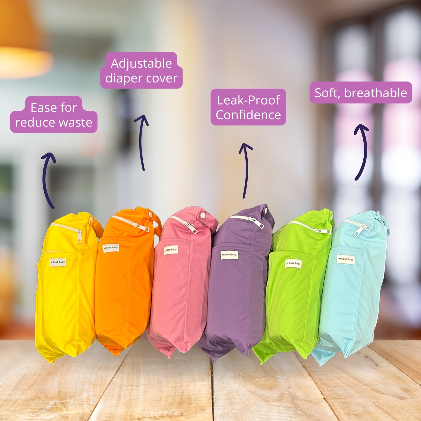 The At Ease Baby Cloth Diaper Kit, features and colors
