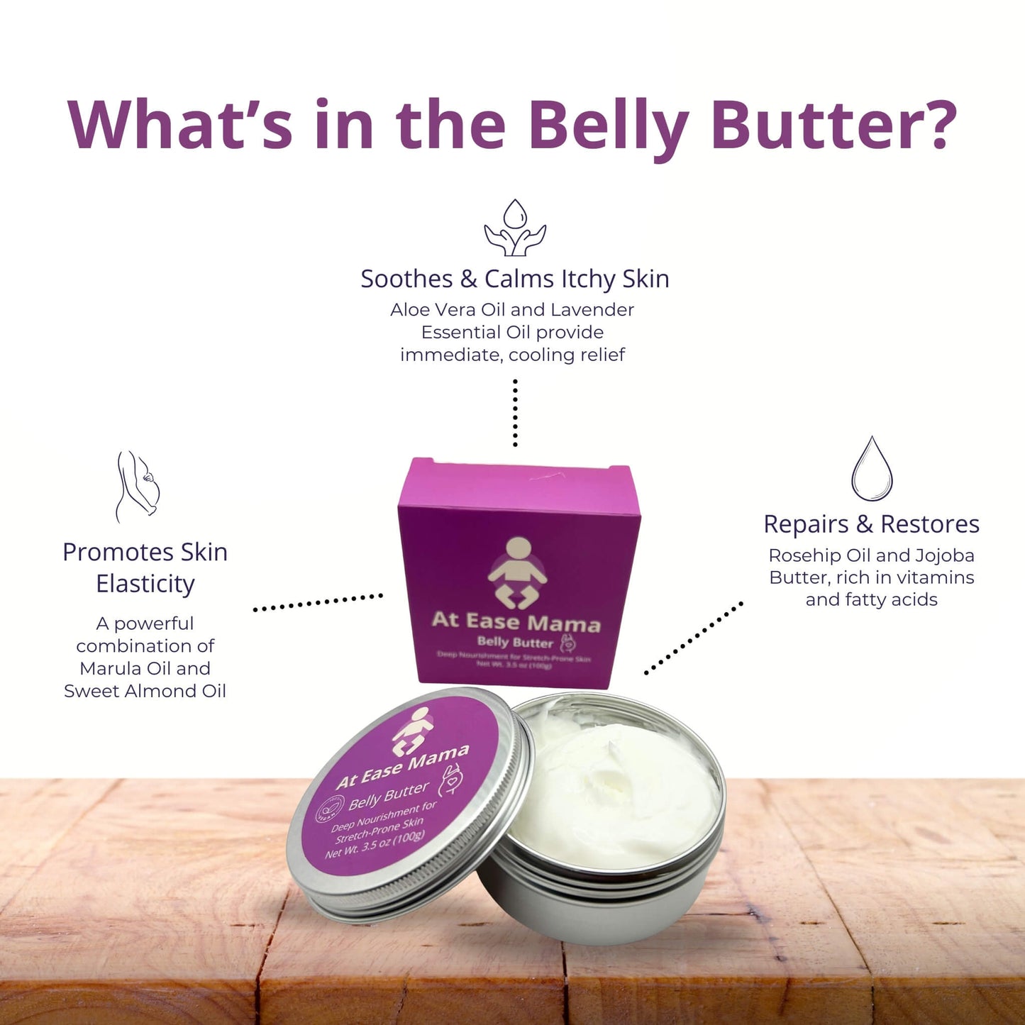At Ease Mama | Nourishing Belly Butter for Stretch Mark Prevention