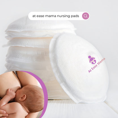At Ease Mama | Organic Reusable Nursing Pads (5 Pairs + Wash Bag)